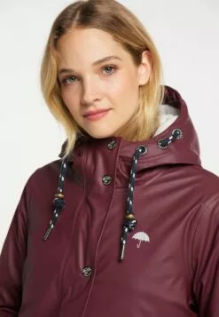 Schmuddelwedda Manteaux De Pluie Manteau Mi-saison Femme Bordeaux -Schmuddelwedda Ventes 0532920607afa9335315ef3843d3be2b