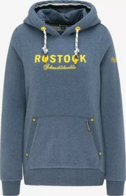 Schmuddelwedda Sweats à Capuche Sweat-shirt Rostock Femme Bleu Chiné