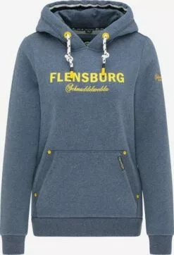 Schmuddelwedda Sweats à Capuche Sweat-shirt Flensburg Femme Bleu Chiné