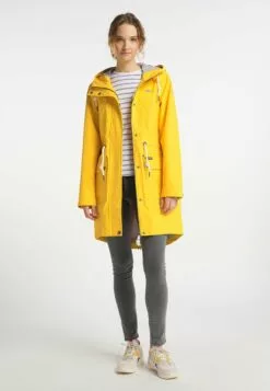 Schmuddelwedda Manteaux De Pluie Manteau Mi-saison Femme Jaune -Schmuddelwedda Ventes 1e427879a7d2d64a2fef6e50e133e68e