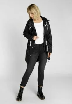Schmuddelwedda Manteaux De Pluie Manteau Mi-saison Femme Noir -Schmuddelwedda Ventes 3967960debc8c9c2b7ca014fcef4cd08