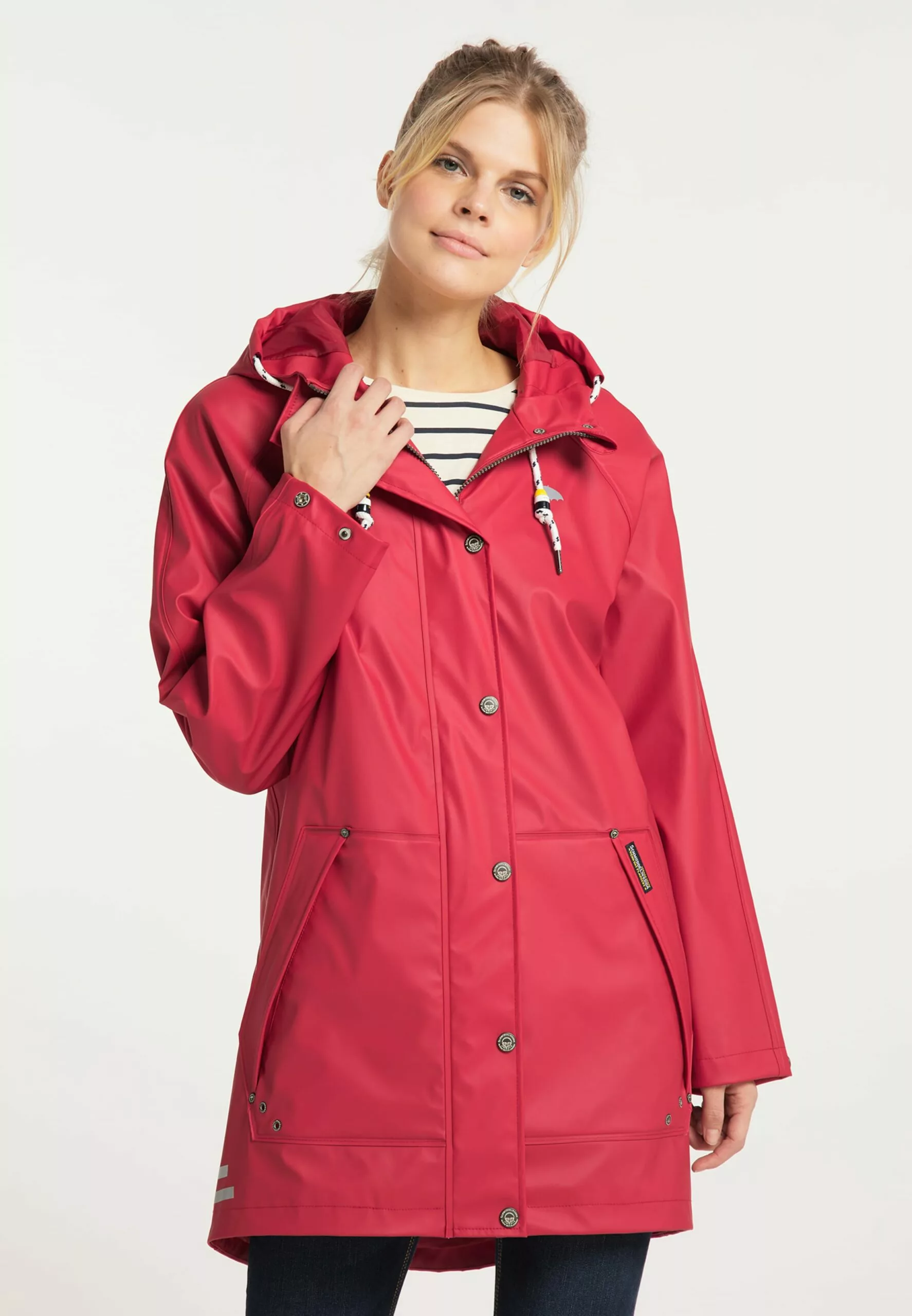 Schmuddelwedda Manteaux De Pluie Manteau Mi-saison Femme Rouge 4 Schmuddelwedda Manteaux De Pluie Manteau Mi-saison Femme Rouge – Image 2