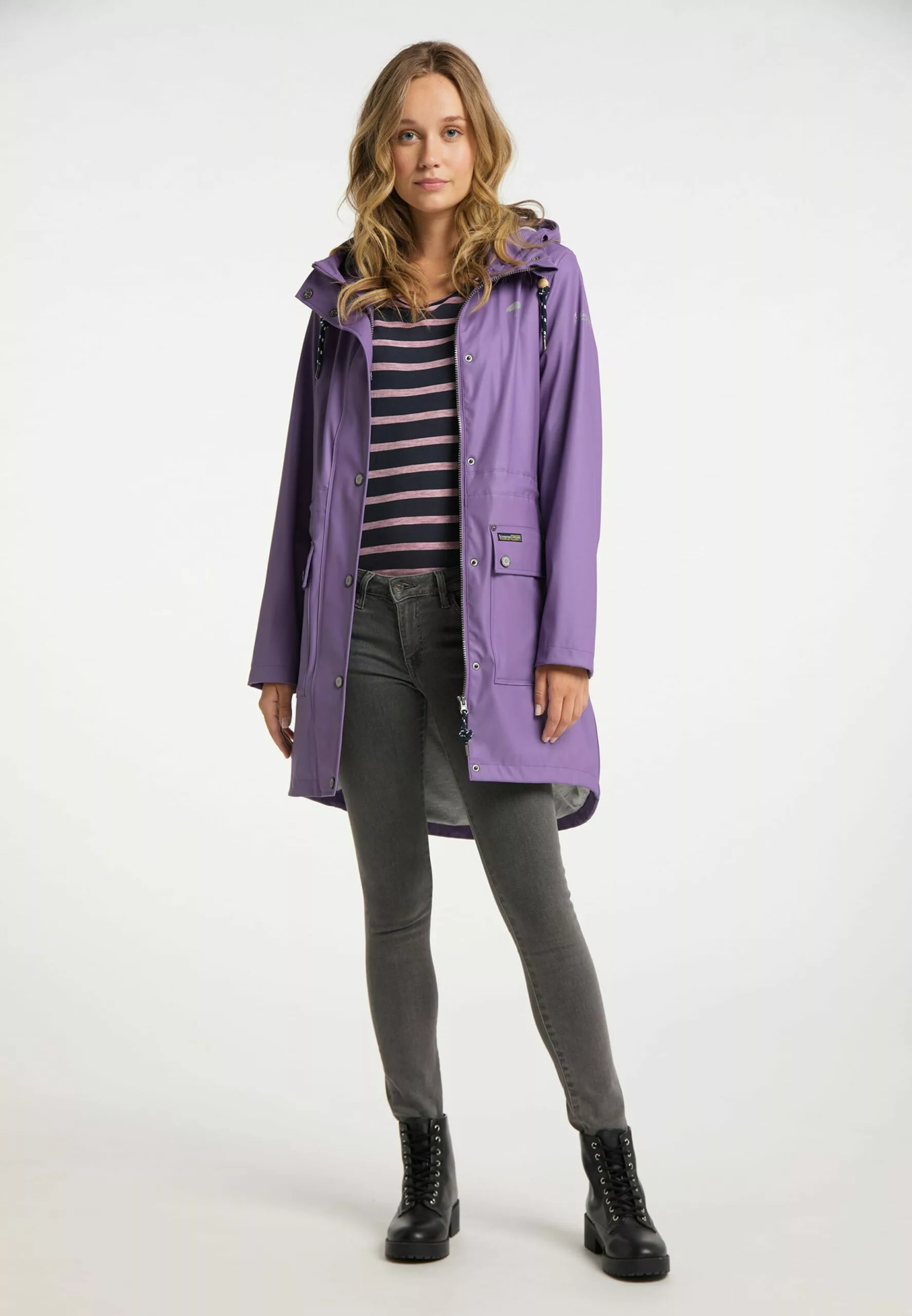 Schmuddelwedda Manteaux De Pluie Manteau Mi-saison Femme Violet 6 Schmuddelwedda Manteaux De Pluie Manteau Mi-saison Femme Violet â Image 4