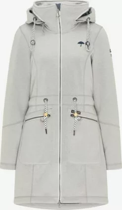 Schmuddelwedda Parkas Parka Mi-saison Femme Gris Chiné