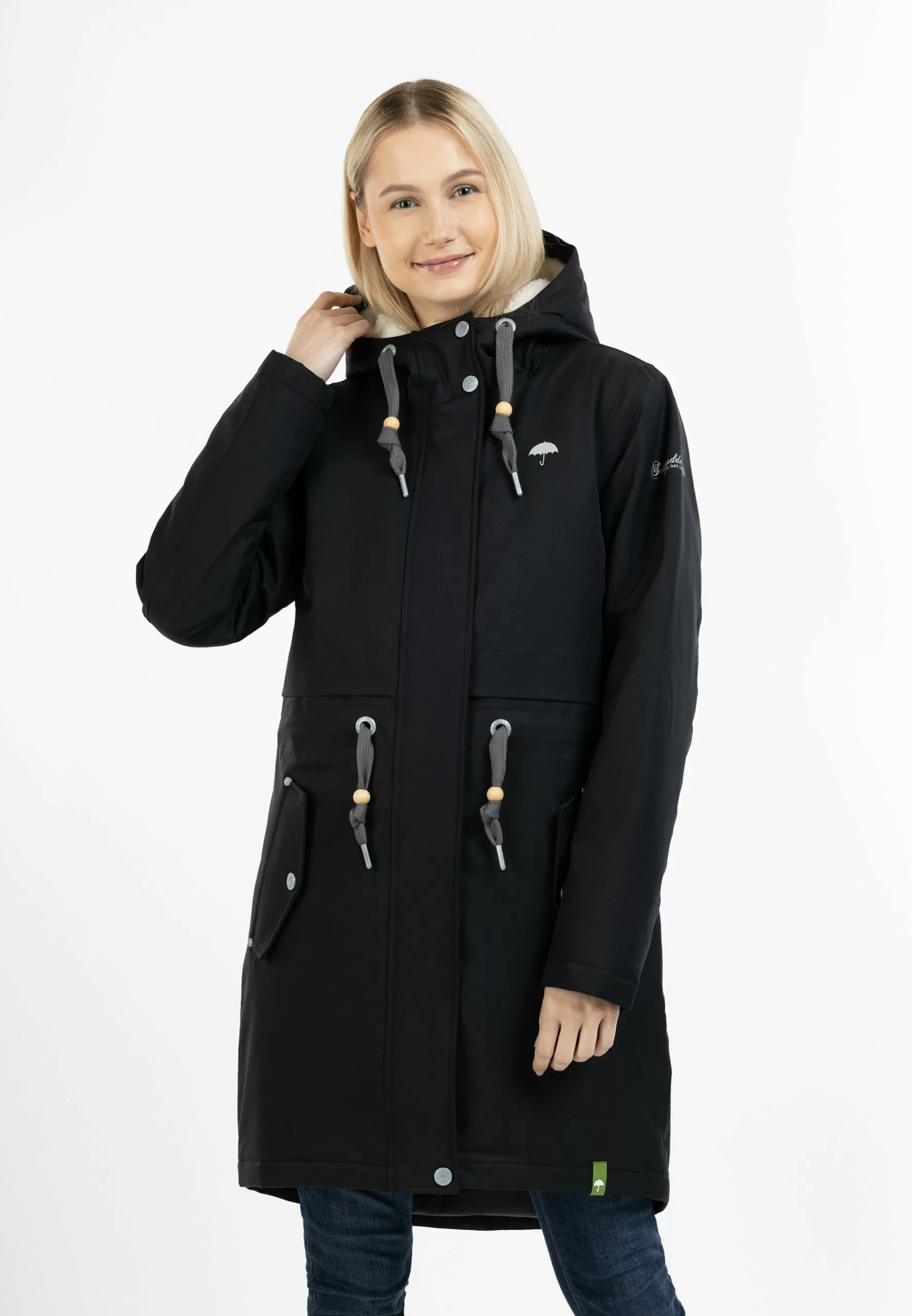 Schmuddelwedda Parkas Parka D’hiver Femme Noir 4 Schmuddelwedda Parkas Parka D’hiver Femme Noir – Image 2