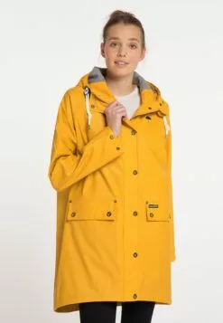 Schmuddelwedda Manteaux De Pluie Manteau Mi-saison Femme Moutarde -Schmuddelwedda Ventes 7c21360cd96ac53d080cef7f0354f058