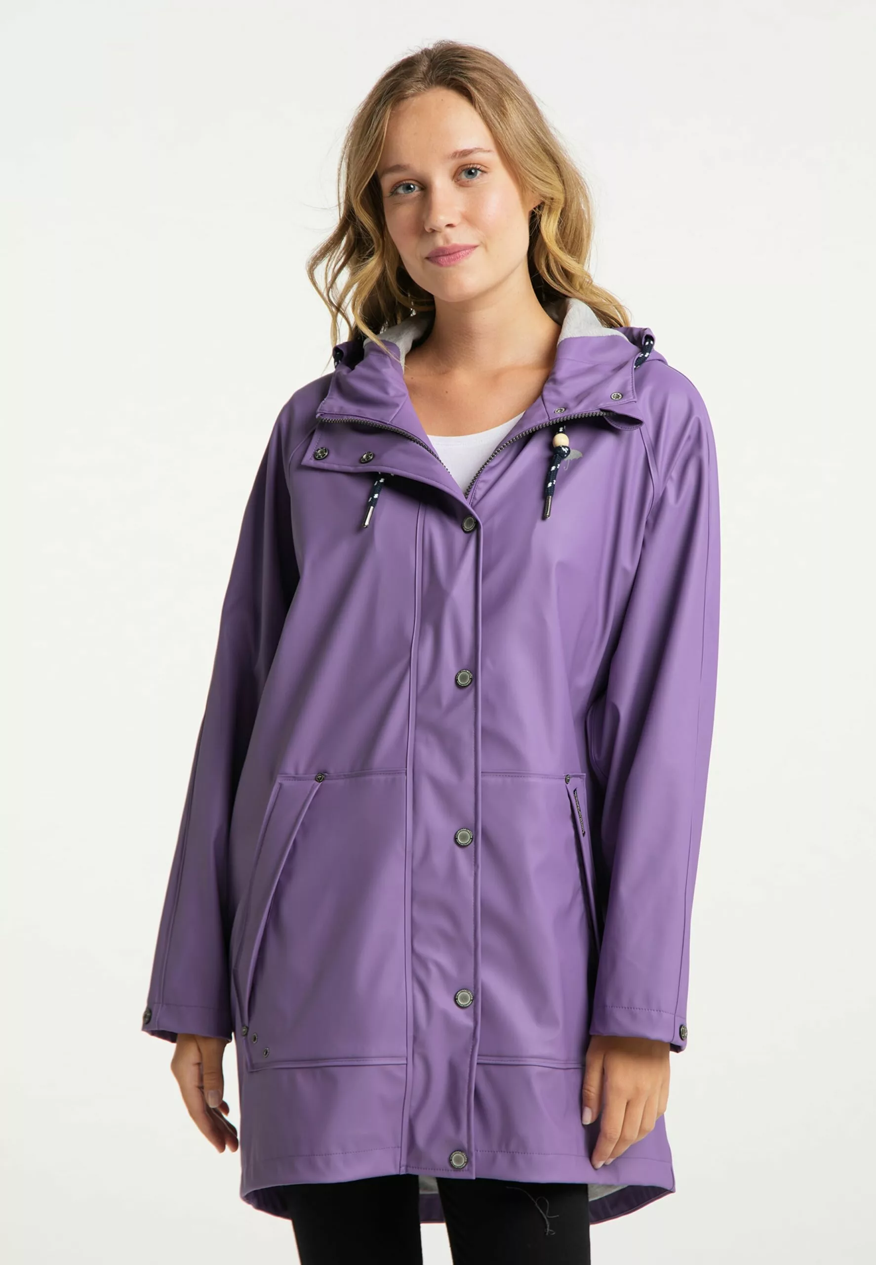 Schmuddelwedda Manteaux De Pluie Manteau Mi-saison Femme Violet Clair 4 Schmuddelwedda Manteaux De Pluie Manteau Mi-saison Femme Violet Clair – Image 2