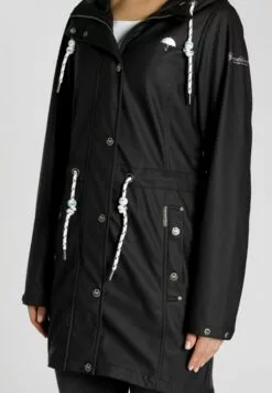 Schmuddelwedda Manteaux De Pluie Manteau Mi-saison Femme Noir -Schmuddelwedda Ventes 8830d8b4882e6f62ae93491536f2f598