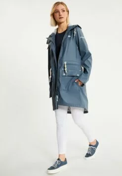 Schmuddelwedda Manteaux De Pluie Manteau Fonctionnel Incus Femme Bleu-gris -Schmuddelwedda Ventes 8a0ef4c6ed1d3a7aac37470d77b74e82