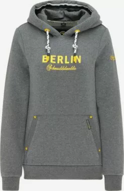 Schmuddelwedda Sweats à Capuche Sweat-shirt Berlin Femme Gris Chiné