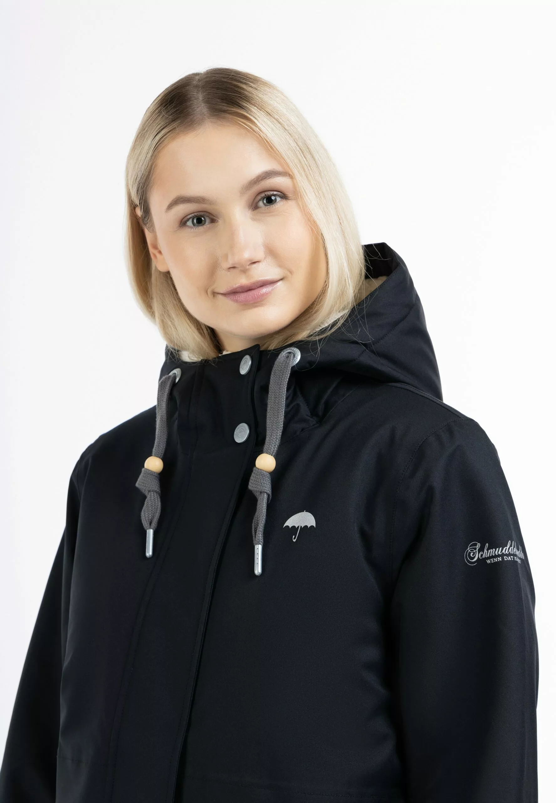 Schmuddelwedda Parkas Parka D’hiver Femme Noir 7 Schmuddelwedda Parkas Parka D’hiver Femme Noir – Image 5