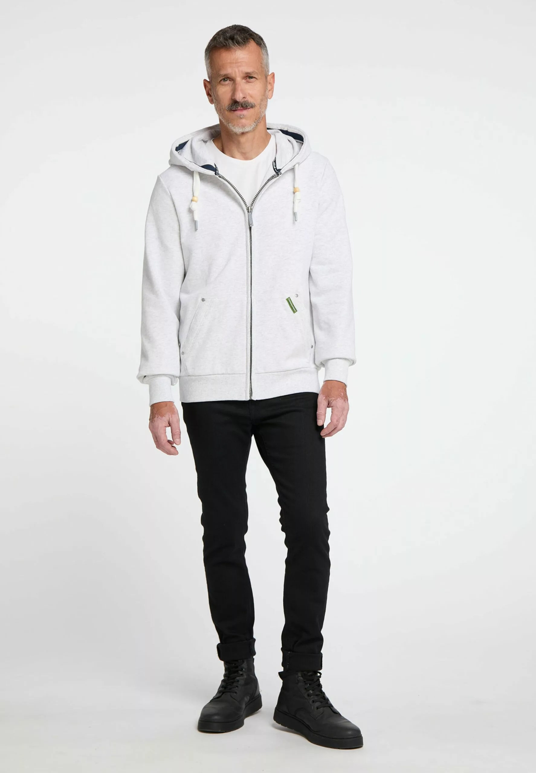 Schmuddelwedda Vestes à Capuche Veste De Survêtement Homme Blanc Chiné 6 Schmuddelwedda Vestes à Capuche Veste De Survêtement Homme Blanc Chiné – Image 4