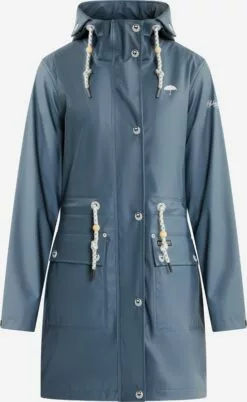 Schmuddelwedda Manteaux De Pluie Manteau Fonctionnel Incus Femme Bleu-gris