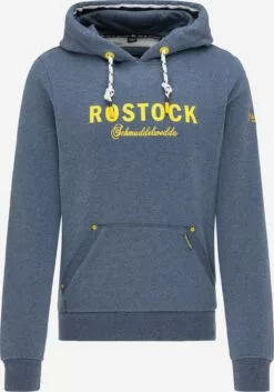 Schmuddelwedda Sweats à Capuche Sweat-shirt Homme Bleu Chiné